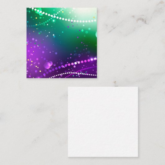 マルディグラフェスティバルパープルバックグラウンド エンクロージャーカード (正面/裏面)