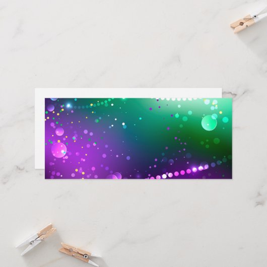 マルディグラフェスティバルパープルバックグラウンド カード (正面/裏面インサイチュ)