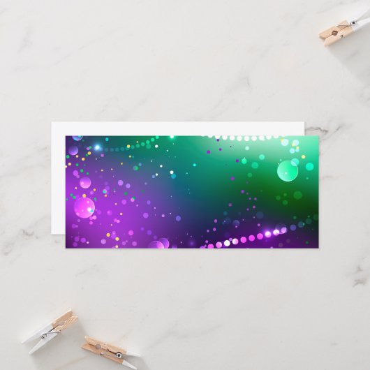 マルディグラフェスティバルパープルバックグラウンド カード (正面/裏面インサイチュ)