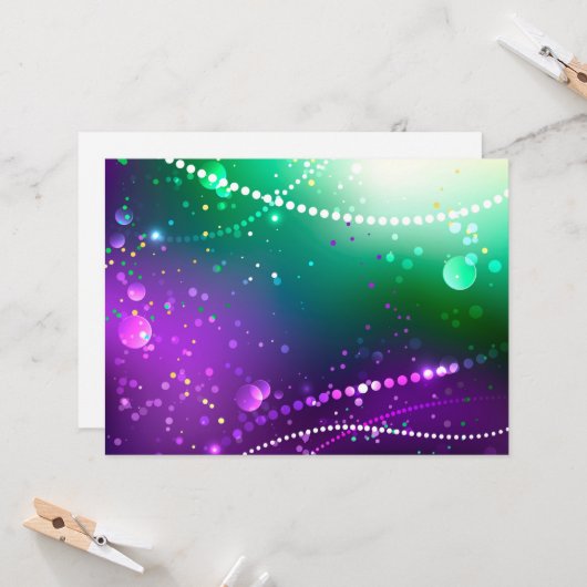 マルディグラフェスティバルパープルバックグラウンド カード (正面/裏面インサイチュ)