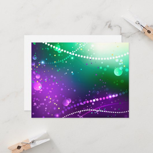 マルディグラフェスティバルパープルバックグラウンド カード (正面/裏面インサイチュ)