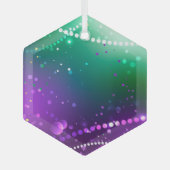 マルディグラフェスティバルパープルバックグラウンド ガラスオーナメント (正面)