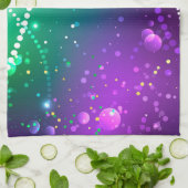 マルディグラフェスティバルパープルバックグラウンド キッチンタオル (折り畳み)