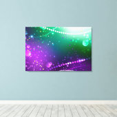 マルディグラフェスティバルパープルバックグラウンド キャンバスプリント (インサイチュ (ウッドフロア))