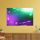 マルディグラフェスティバルパープルバックグラウンド キャンバスプリント (インサイチュ (リビング))