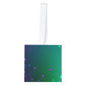 マルディグラフェスティバルパープルバックグラウンド キューブオーナメント (正面)