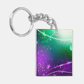 マルディグラフェスティバルパープルバックグラウンド キーホルダー (正面左)
