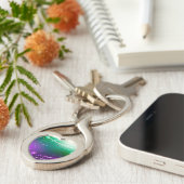 マルディグラフェスティバルパープルバックグラウンド キーホルダー (側面)