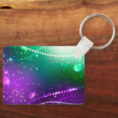 マルディグラフェスティバルパープルバックグラウンド キーホルダー (正面)