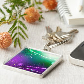 マルディグラフェスティバルパープルバックグラウンド キーホルダー (側面)