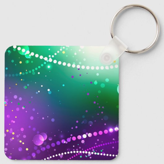 マルディグラフェスティバルパープルバックグラウンド キーホルダー (裏面)