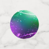 マルディグラフェスティバルパープルバックグラウンド コンフェッティ (スモール正面)