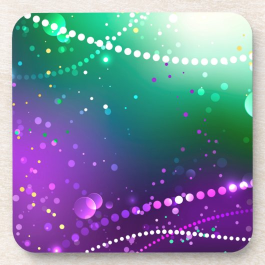 マルディグラフェスティバルパープルバックグラウンド コースター (正面)