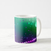 マルディグラフェスティバルパープルバックグラウンド コーヒーマグカップ (正面右)
