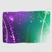 マルディグラフェスティバルパープルバックグラウンド ゴルフタオル (横)