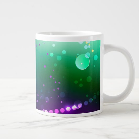 マルディグラフェスティバルパープルバックグラウンド ジャンボコーヒーマグカップ (右)