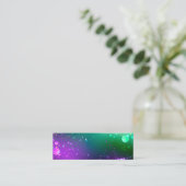 マルディグラフェスティバルパープルバックグラウンド スキニー名刺 (スタンド正面)