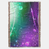 マルディグラフェスティバルパープルバックグラウンド スローブランケット (正面縦)