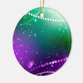 マルディグラフェスティバルパープルバックグラウンド セラミックオーナメント (左)
