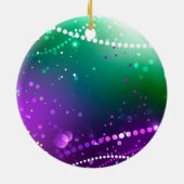 マルディグラフェスティバルパープルバックグラウンド セラミックオーナメント (裏面)