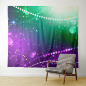マルディグラフェスティバルパープルバックグラウンド タペストリー (インサイチュ(横))