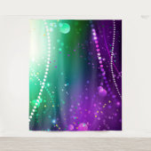 マルディグラフェスティバルパープルバックグラウンド タペストリー (正面)