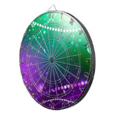 マルディグラフェスティバルパープルバックグラウンド ダーツボード (正面右)