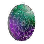 マルディグラフェスティバルパープルバックグラウンド ダーツボード (正面左)