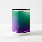 マルディグラフェスティバルパープルバックグラウンド ツートーンマグカップ (中央)