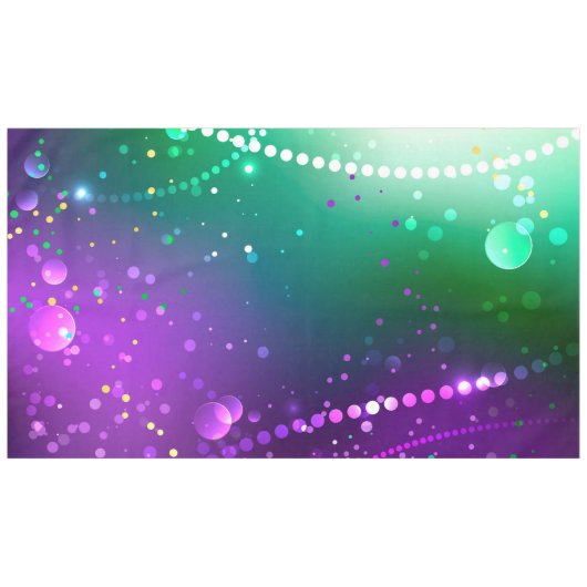 マルディグラフェスティバルパープルバックグラウンド テーブルクロス (正面(横))