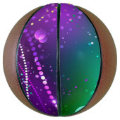 マルディグラフェスティバルパープルバックグラウンド バスケットボール (縦)