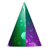 マルディグラフェスティバルパープルバックグラウンド パーティーハット (裏面)