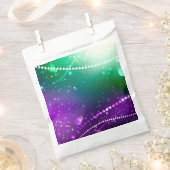 マルディグラフェスティバルパープルバックグラウンド フェイバーバッグ (クリップ留めされた状態)