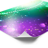 マルディグラフェスティバルパープルバックグラウンド フォトプリント            (角)