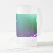 マルディグラフェスティバルパープルバックグラウンド フロストグラスビールジョッキ (正面右)