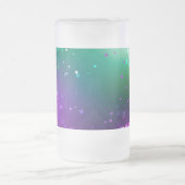 マルディグラフェスティバルパープルバックグラウンド フロストグラスビールジョッキ (中央)