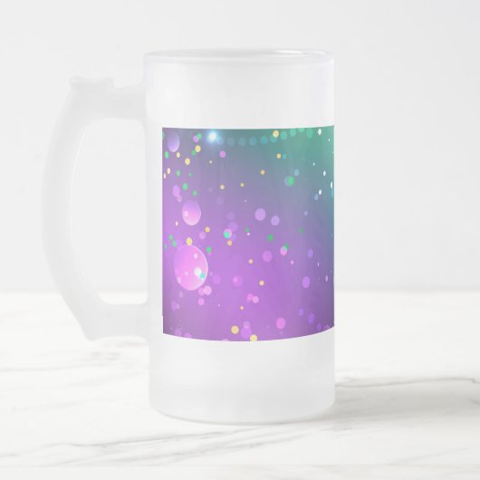 マルディグラフェスティバルパープルバックグラウンド フロストグラスビールジョッキ (左)