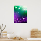 マルディグラフェスティバルパープルバックグラウンド ポスター (キッチン)