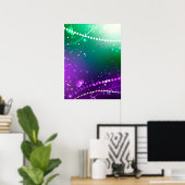 マルディグラフェスティバルパープルバックグラウンド ポスター (ホームオフィス)