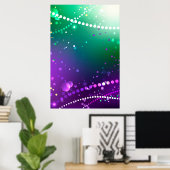 マルディグラフェスティバルパープルバックグラウンド ポスター (ホームオフィス)