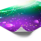 マルディグラフェスティバルパープルバックグラウンド ポスター (角)