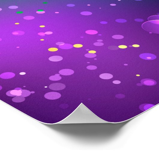 マルディグラフェスティバルパープルバックグラウンド ポスター (角)