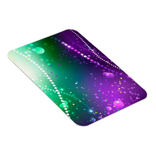 マルディグラフェスティバルパープルバックグラウンド マグネット (右側)