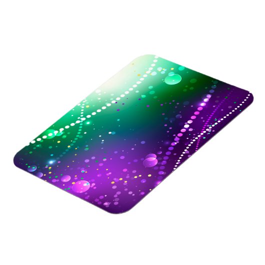 マルディグラフェスティバルパープルバックグラウンド マグネット (左側)