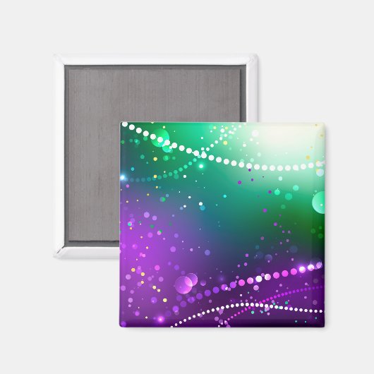 マルディグラフェスティバルパープルバックグラウンド マグネット (正面/裏面)