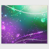 マルディグラフェスティバルパープルバックグラウンド ラッピングペーパー (フラット)