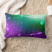 マルディグラフェスティバルパープルバックグラウンド ランバークッション (ブランケット)