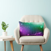 マルディグラフェスティバルパープルバックグラウンド ランバークッション (椅子)