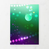 マルディグラフェスティバルパープルバックグラウンド 三つ折りカード (カバー)