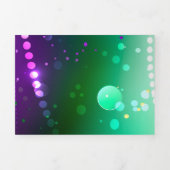 マルディグラフェスティバルパープルバックグラウンド 三つ折り招待状 (カバー)